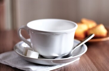 Obraz premium isolated cup of coffee with sugar on a table