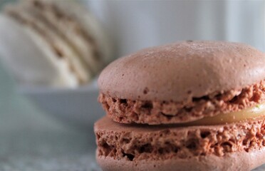 vanilla macaroon on the table