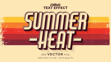 Fotobehang Retro compositie Editable text style effect - retro summer text in grunge style theme