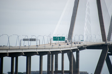 The Arthur Ravenel Jr. Bridge a cable-stayed bridge over the Cooper River in South Carolina, US, connecting downtown Charleston to Mount Pleasant