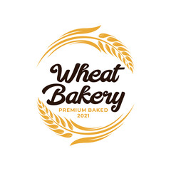 Fototapeta na wymiar Wheat Bakery Logo. Wheat rice agriculture logo Inspiration vector