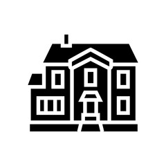 single family house glyph icon vector. single family house sign. isolated contour symbol black illustration
