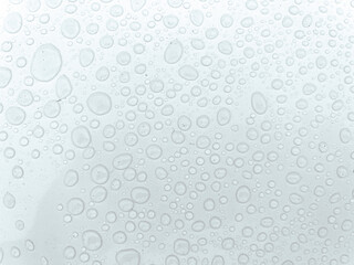 water droplet on white steel plate for nature background.