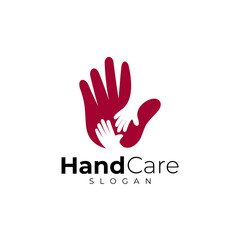Fototapeta na wymiar Hand care logo with charity design vector, creative image icon