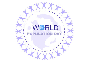 Naklejka premium World Population Day Vector Illustration Commemorated Every 11th July To Raise Awareness Of Global Populations Problems. Landing Page Template