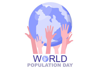 World Population Day Vector Illustration Commemorated Every 11th July To Raise Awareness Of Global Populations Problems. Landing Page Template