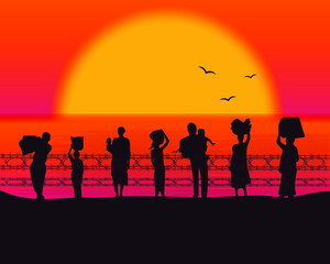World Refugee Day. Concept of social event. 20 June-vector illustration.