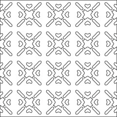 Geometric vector pattern with Black and white colors. abstract ornament for wallpapers and backgrounds.