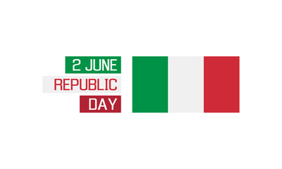 2 june republic day, italian national holiday, vector web banner or social media post template