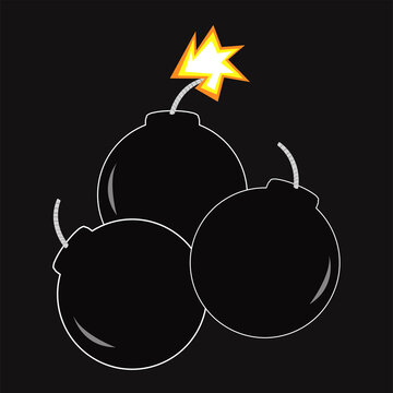 Graphic bomb vector icon for your design