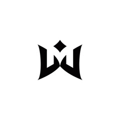 w m wm mw initial logo design vector template