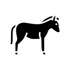 donkey domestic animal glyph icon vector. donkey domestic animal sign. isolated contour symbol black illustration