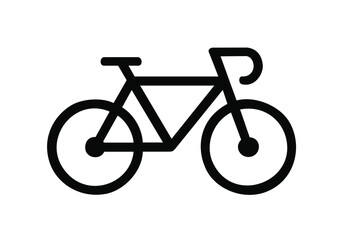 BICYCLE ICON ISOLATED, BLACK WITH WHITE BACKGROUND VECTOR