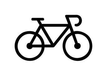 Fototapeta premium BICYCLE ICON ISOLATED, BLACK WITH WHITE BACKGROUND