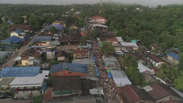 Tak Bat Devo Holiday Festivals in Kanchanaburi Thailand