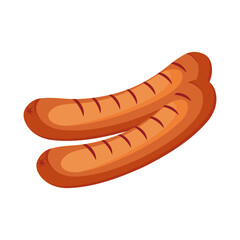 grilled sausages isolated