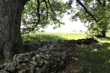 A Rock Wall Along a Battle Field in Gettysburg, Pennsylvania