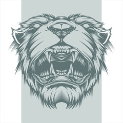 Obraz na płótnie Canvas Lion Fang Roar Head Experiment