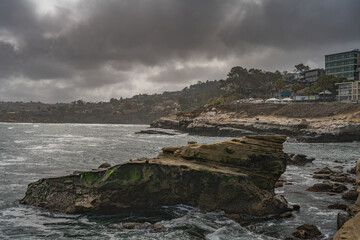 Obraz premium 2021-05-27 LA JOLLA COVE ON A CLOUDY DAY IN MAY