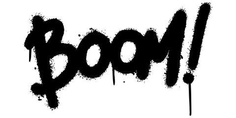 graffiti boom word sprayed isolated on white background. Sprayed boom font graffiti. vector illustration.