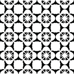 Geometric vector pattern with Black and white colors. Seamless abstract ornament for wallpapers and backgrounds.
