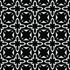 Geometric vector pattern with Black and white colors. Seamless abstract ornament for wallpapers and backgrounds.