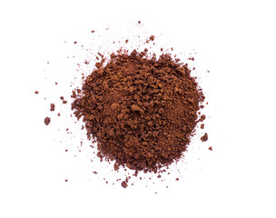 instant coffee powder isolated on white background