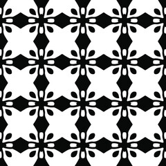 Geometric vector pattern with Black and white colors. Seamless abstract ornament for wallpapers and backgrounds.