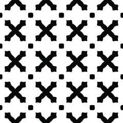 Geometric vector pattern with Black and white colors. Seamless abstract ornament for wallpapers and backgrounds.