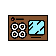 sushi box color icon vector. sushi box sign. isolated symbol illustration - obrazy, fototapety, plakaty