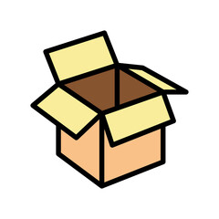 carton box color icon vector. carton box sign. isolated symbol illustration - obrazy, fototapety, plakaty