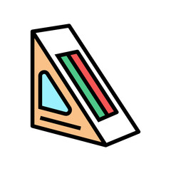 sandwich box color icon vector. sandwich box sign. isolated symbol illustration - obrazy, fototapety, plakaty
