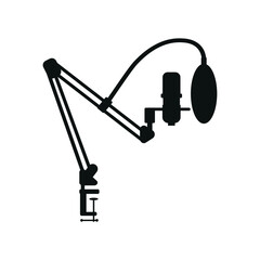 microphone for stream and postcard on white background