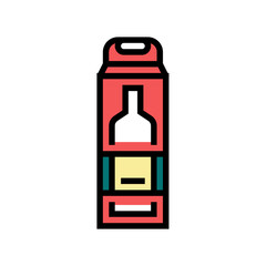 bottle of alcohol box color icon vector. bottle of alcohol box sign. isolated symbol illustration - obrazy, fototapety, plakaty