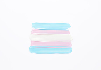 Paint strokes on white background. Concept of transgender