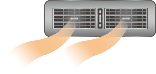 車のエアコン部分　暖房　送風　あったかい