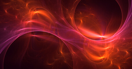 3D rendering abstract multicolor fractal light background