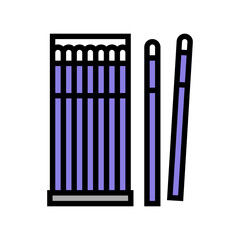 micro brush set for eyelashes color icon vector. micro brush set for eyelashes sign. isolated symbol illustration