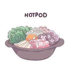 Korean hotpot illustration