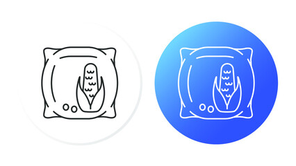 button, two line icons, corn filler