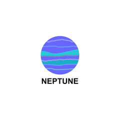 Neptune planet icon set vector sign symbol