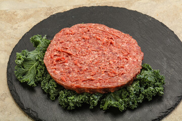 Raw beef burger cutlet for burger
