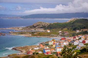 Fototapeta na wymiar View of the north coast of Galicia, near Cape Vilan, in Spain.