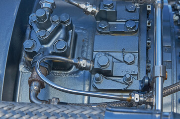 Details of the M75RU marine gas turbine engine close-up