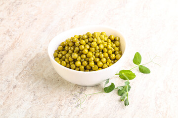 Marinated Green peas in the bowl