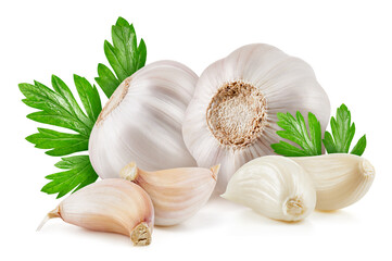 Garlic isolated on white background