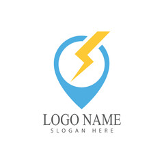 Power lightning logo vector design