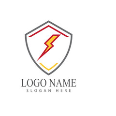 Power lightning logo vector design