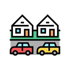 houses motel color icon vector. houses motel sign. isolated symbol illustration