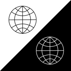 Internet icon vector. Click to go to Website or Internet.  Line art icon for apps and software.